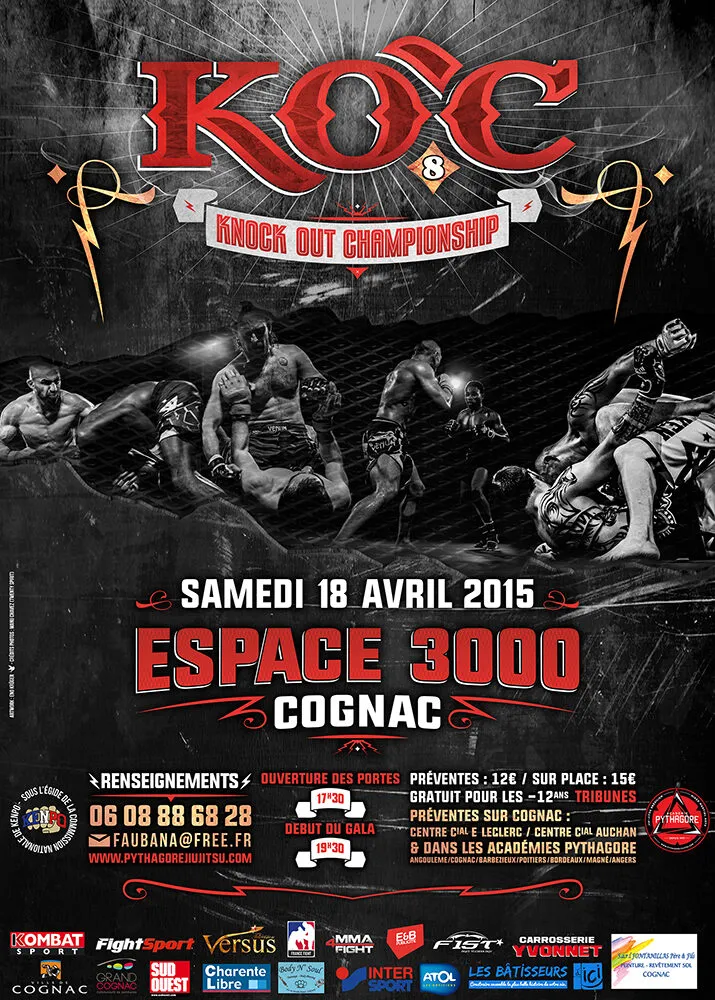 Affiche du K.O.C 8, 18 avril 2015, Cognac