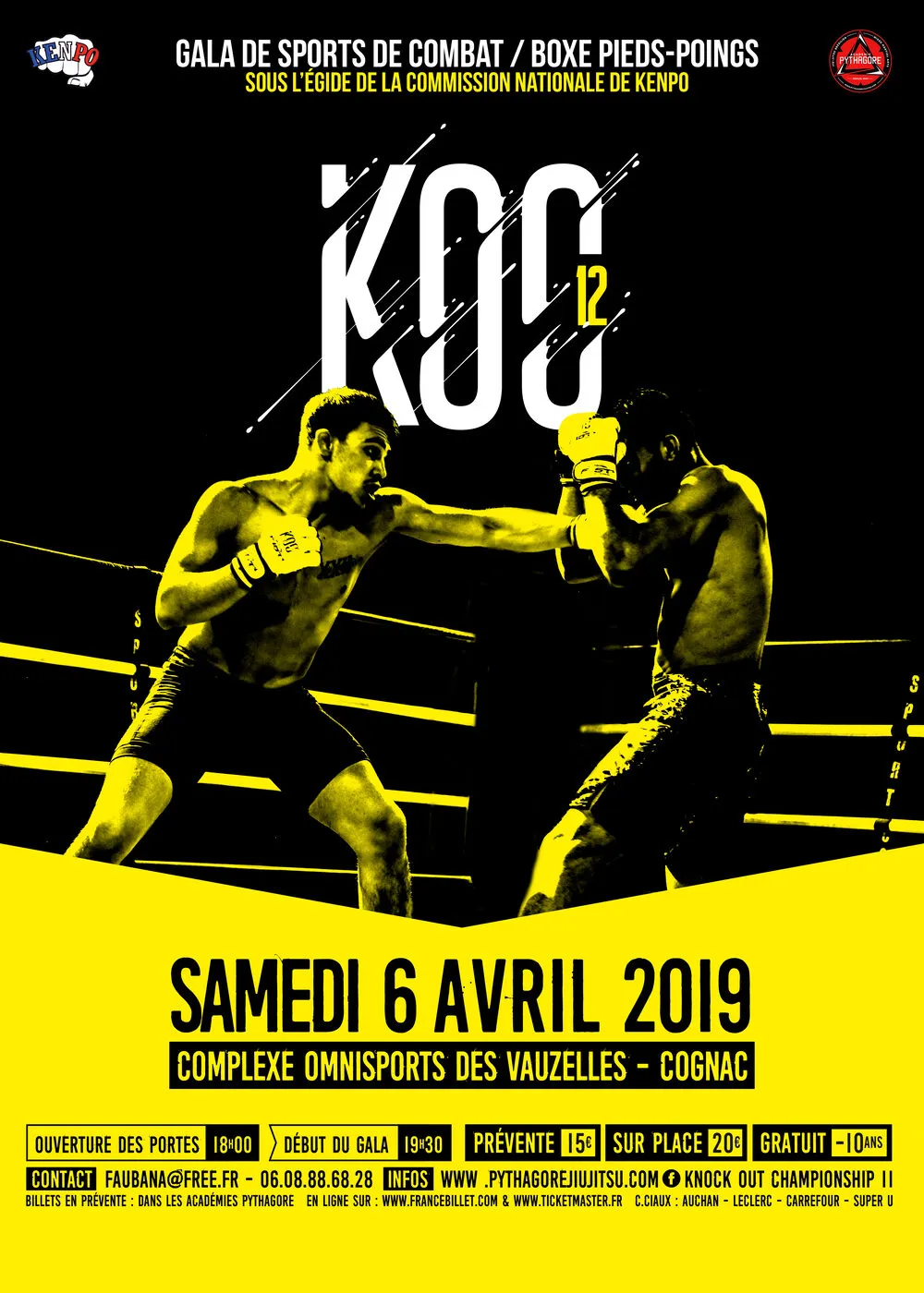 Affiche du K.O.C 12, 6 avril 2019, Châteaubernard (Cognac)